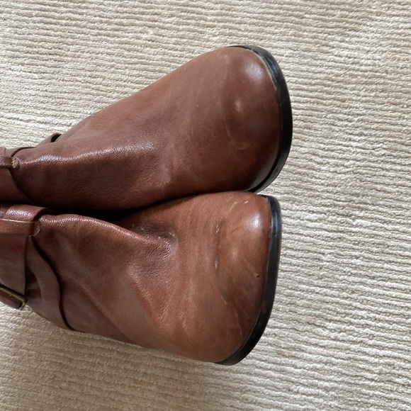 Cole Haan Cassidy Ankle Heeled Boots Leather Brown Buckle Size 11 - Picture 2 of 16